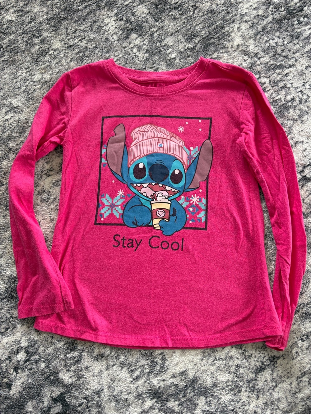 Disney Pink 'Stay Cool' Stitch Long-Sleeve Tee